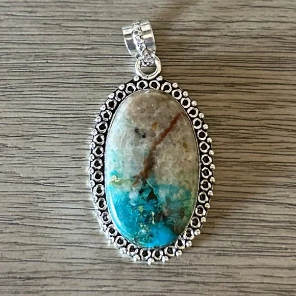 0294 Jasper Pendant Handmade Silver Gemstone Statement Jewelry - Picture 1 of 8